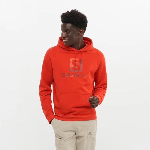 Red Salomon Outlife Logo Summer Men's Hoodie | PH 87905K